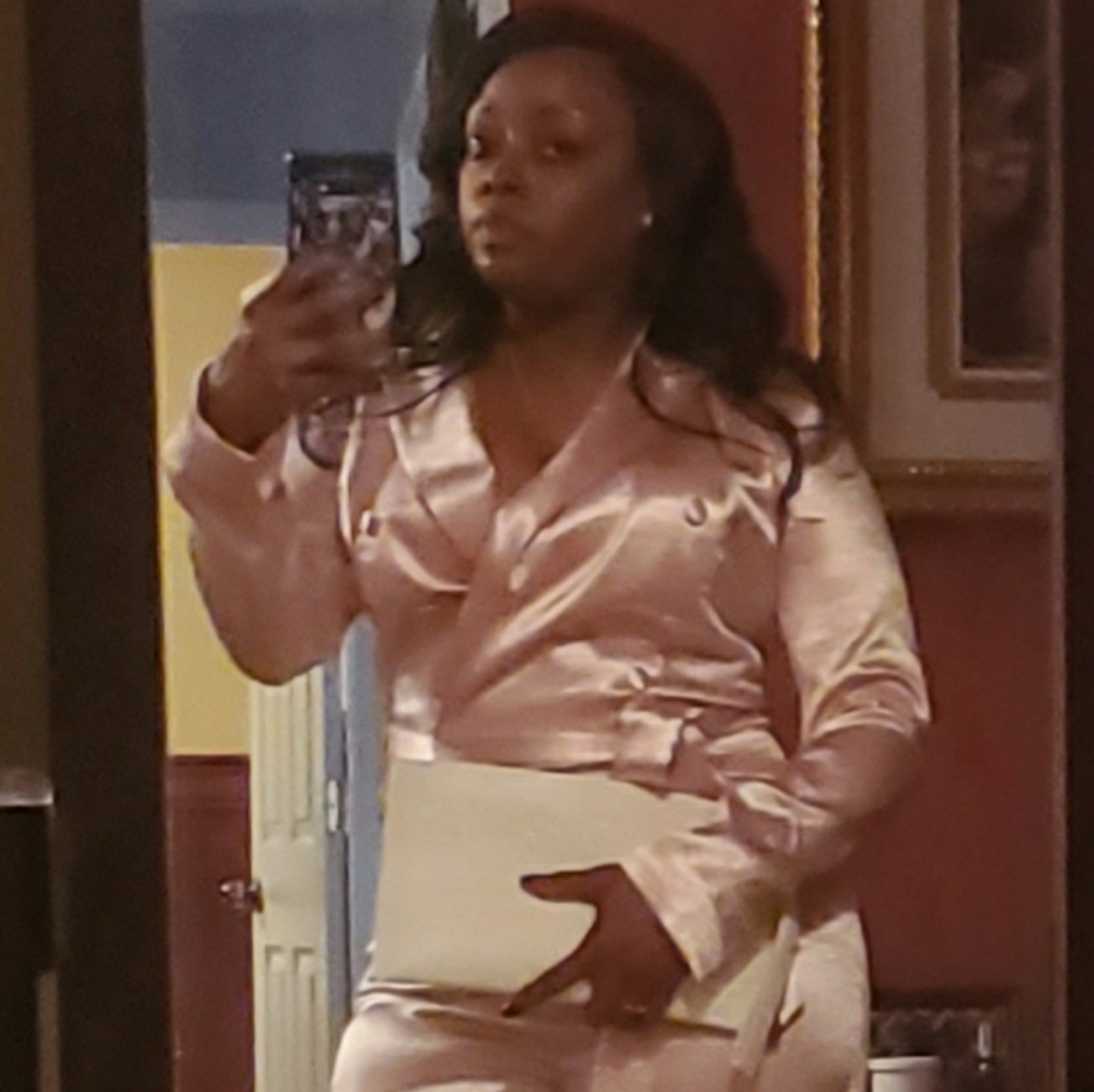 Pink satin jumpsuit